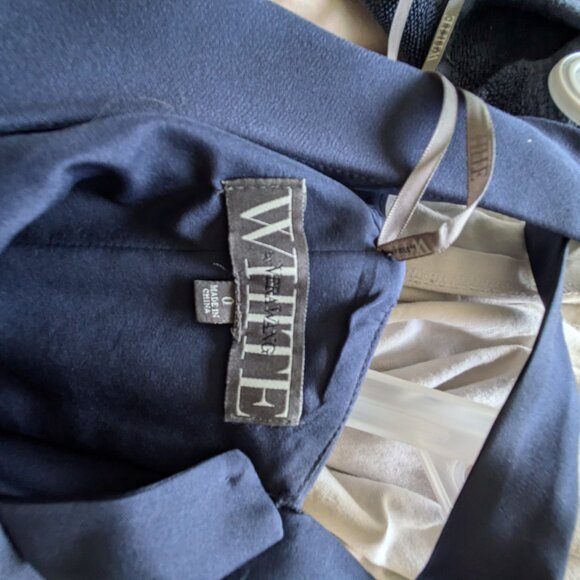 Vera Wang WHITE label midnight blue maxi gown formal bridesmaid dress size 0 - Picture 4 of 4